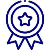 Blue circular emblem with a central star and concentric rings.