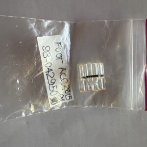 Small electronic components in a plastic bag labeled with part number and description.