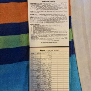 A handwritten attendance sheet on a colorful striped fabric.